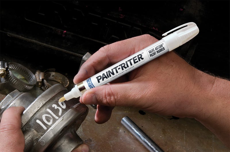 Markal 96822 Paint-Riter+ Valve Action Marker, Versatile Surface Compatibility, Bold Mark Size 1.8", Red 12-Pack - Image 2